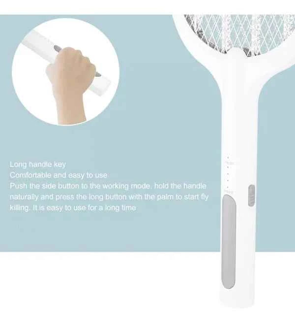 Rechargeable Electric Mosquito Killer Racket 2 In 1 Led Flash Light