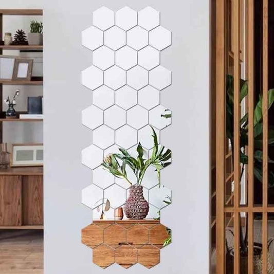 3d Acrylic Hexagon Simple Mirror - Lightweight Mirror