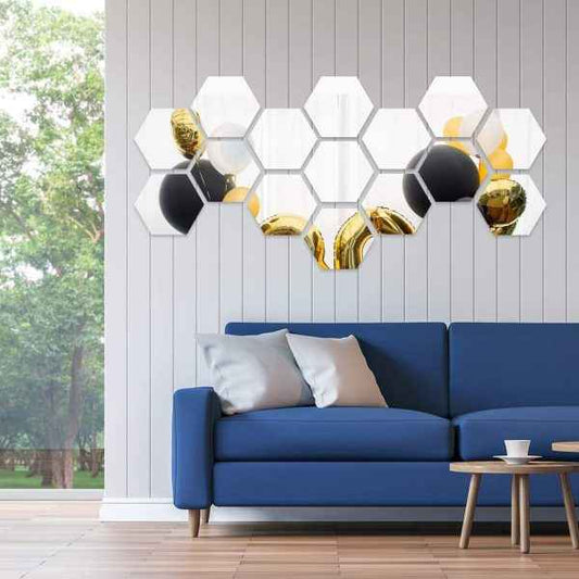 3d Acrylic Hexagon Simple Mirror - Lightweight Mirror