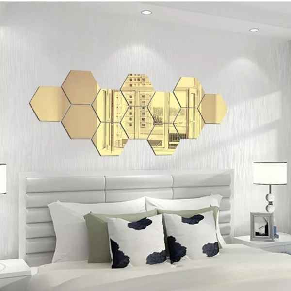 3d Acrylic Hexagon Simple Mirror - Lightweight Mirror