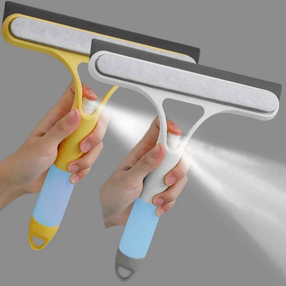 3 in 1 Window Cleaning Squeegee Multi Function Glass Mirror Wiper with Spray Bottle