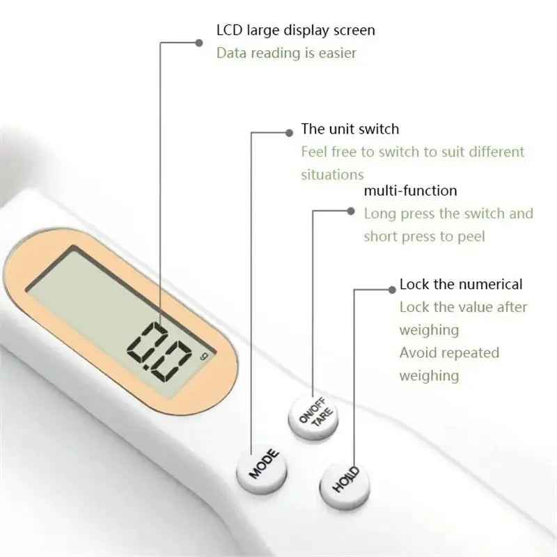 1 LCD digital adjustable weighing spoon, kitchen electronic measuring spoon Baking Scale