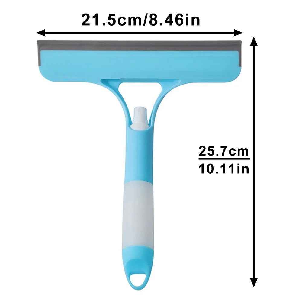 3 in 1 Window Cleaning Squeegee Multi Function Glass Mirror Wiper with Spray Bottle
