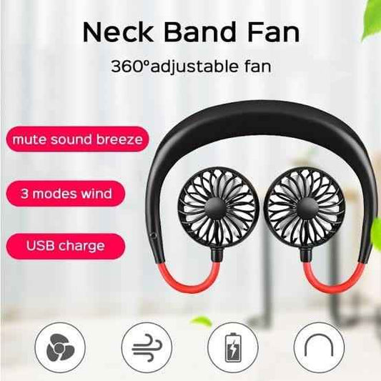 Mini Neck Fan , Portable Wearable USB Rechargeable, With 3 Speed,360 Degrees Free Rotation For Indoor/Outdoor
