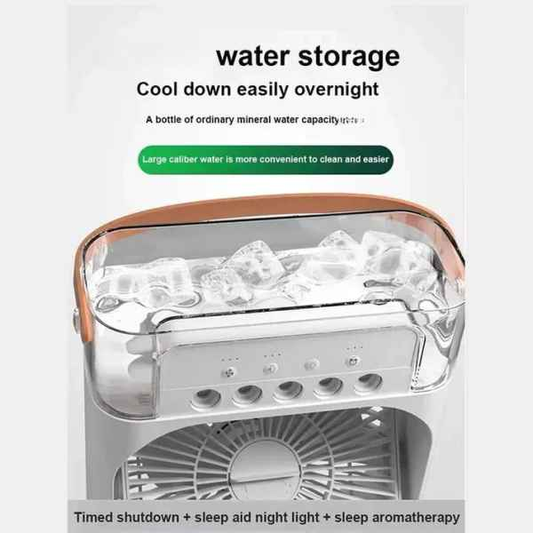 Portable Air Conditioner Fan Usb Electric Fan With Led Night Light, Fine Mist Water, And Humidifier Function | Led Night Light Water Mist (random Color)